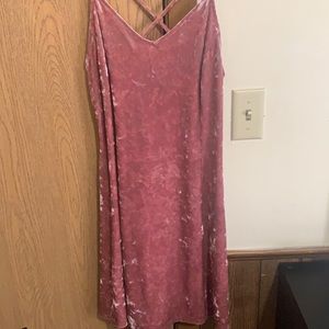 Pink velvet mini dress